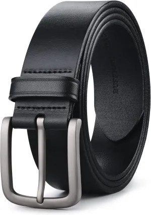 Buffway Men's Leather Belt,1.5" Handmade Top-Grain LeatherDurable,Comfortable,Suitable for Everyday Formal & Casual Wear