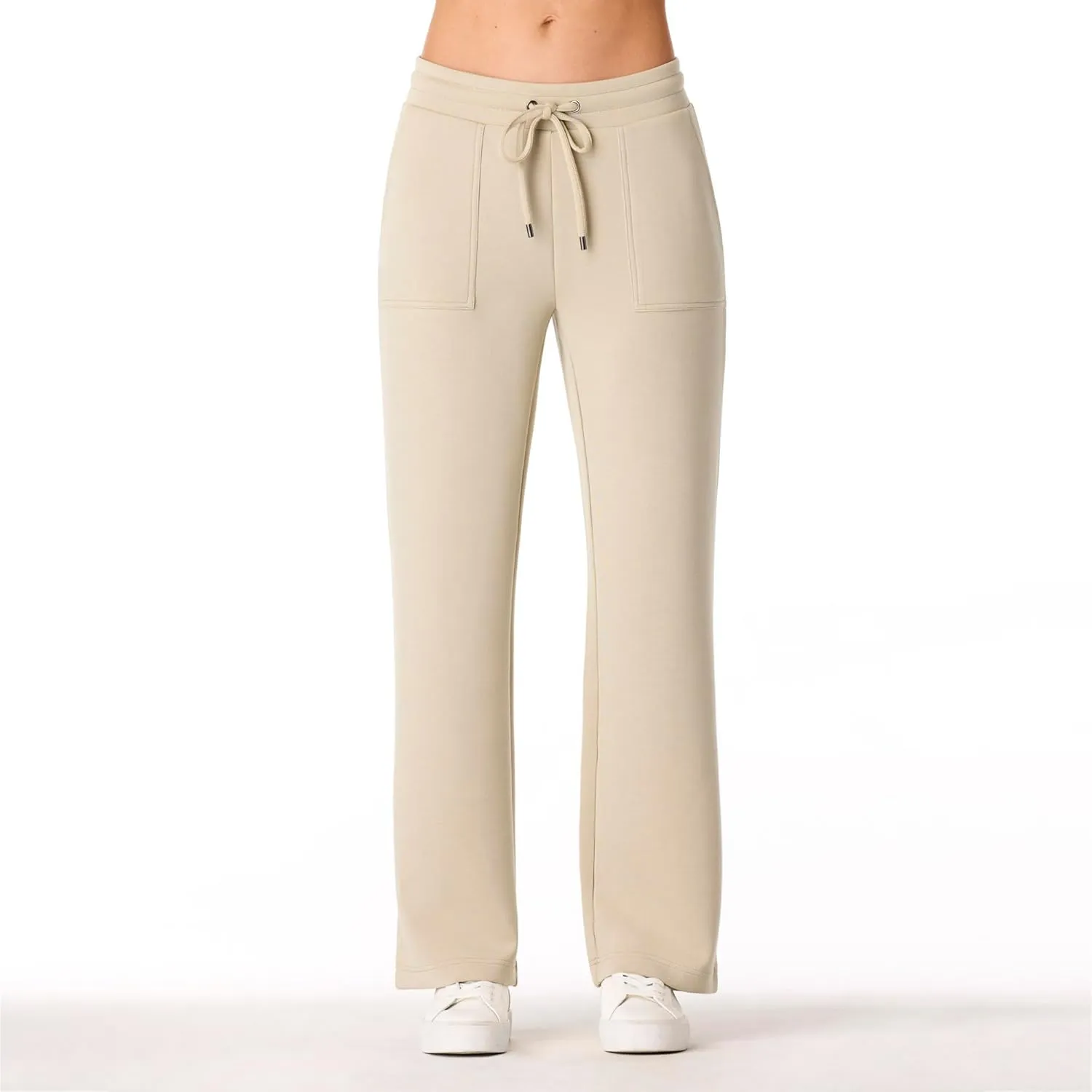 Cable & Gauge Women's Mockneck Pullover Sweatshirt & Pant Set- Soft Fabric Full-Length Flare Pants, Cozy Lounge & Casual Wear