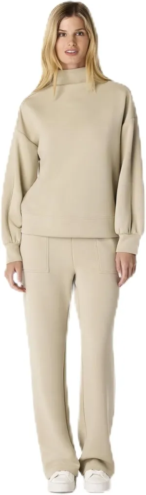Cable & Gauge Women's Mockneck Pullover Sweatshirt & Pant Set- Soft Fabric Full-Length Flare Pants, Cozy Lounge & Casual Wear