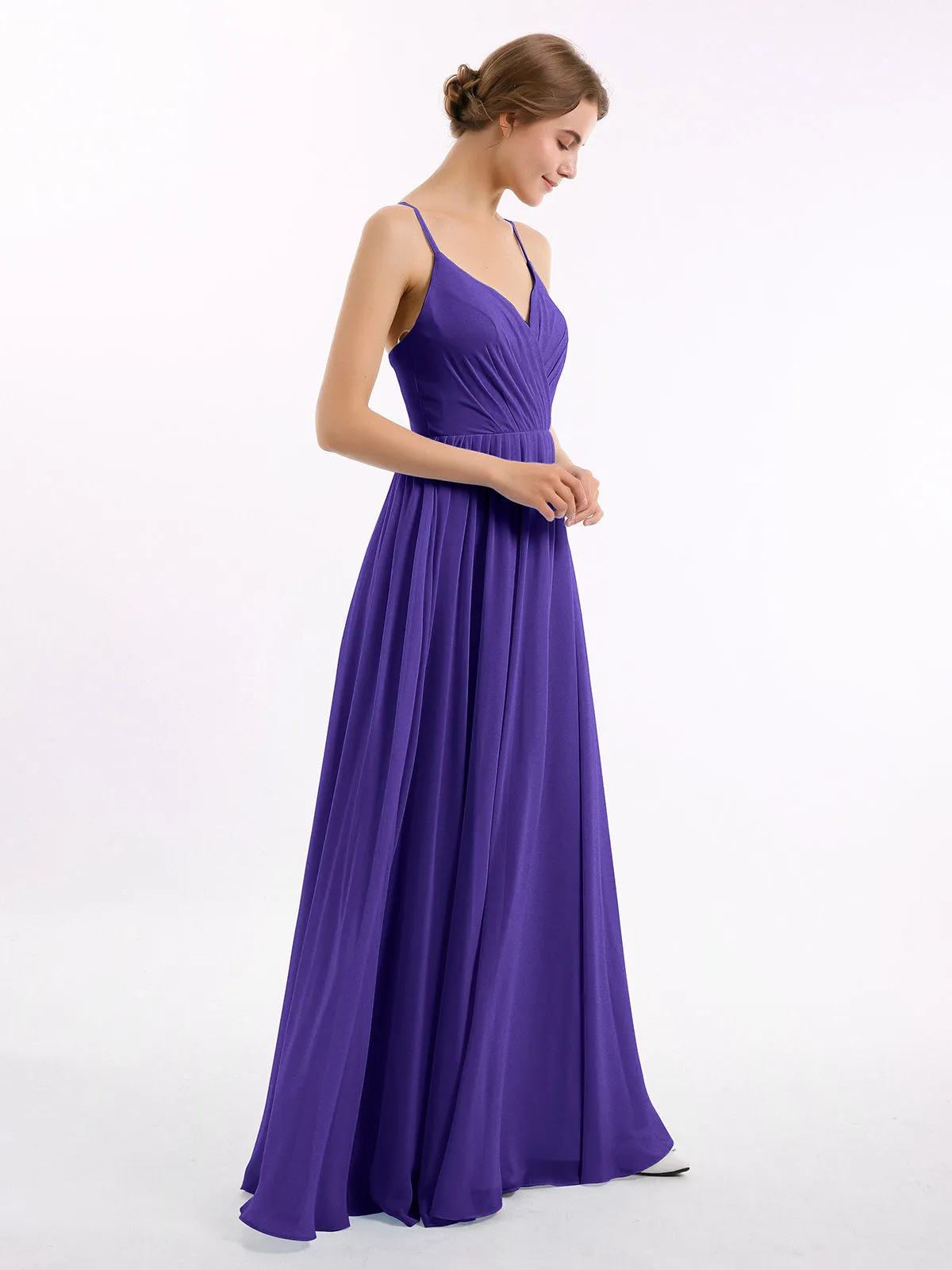 Chiffon Bridesmaid Dresses with Spaghetti Straps-Regency