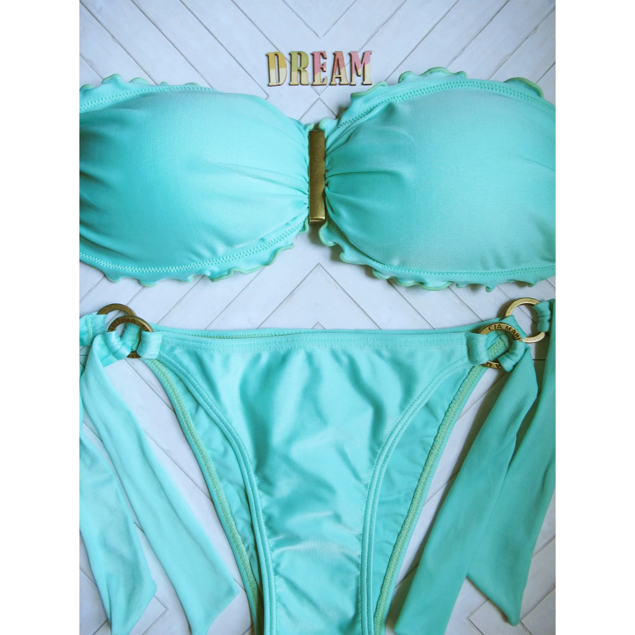 Cia Turquoise Crystallina Bandeau Bikini