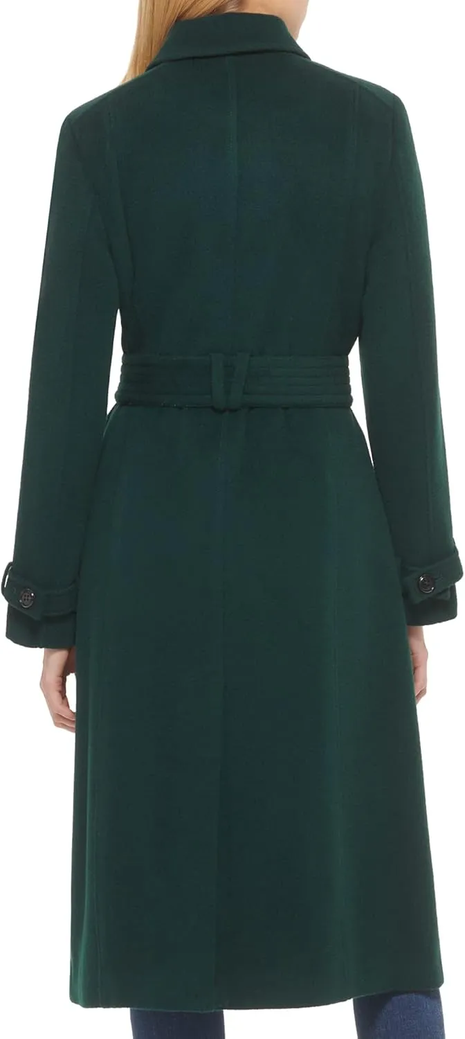Cole Haan Women's Flared Trench Slick Wool Coat