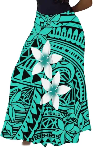Comfortable High-Waisted Maxi Polynesian Woman Skirt Custom Samoan Club Chic Summer Half Skirt