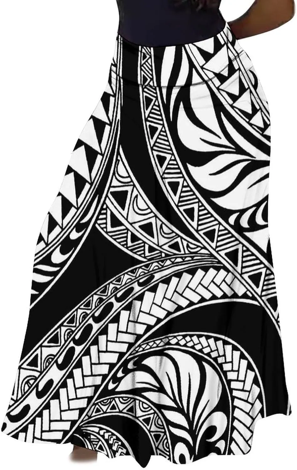 Comfortable High-Waisted Maxi Polynesian Woman Skirt Custom Samoan Club Chic Summer Half Skirt