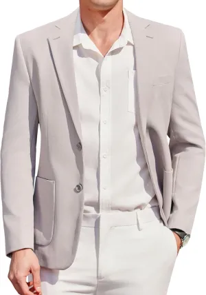 COOFANDY Mens Casual Blazer Sport Coat Two Buttons Lightweight Knit Suit Jackets