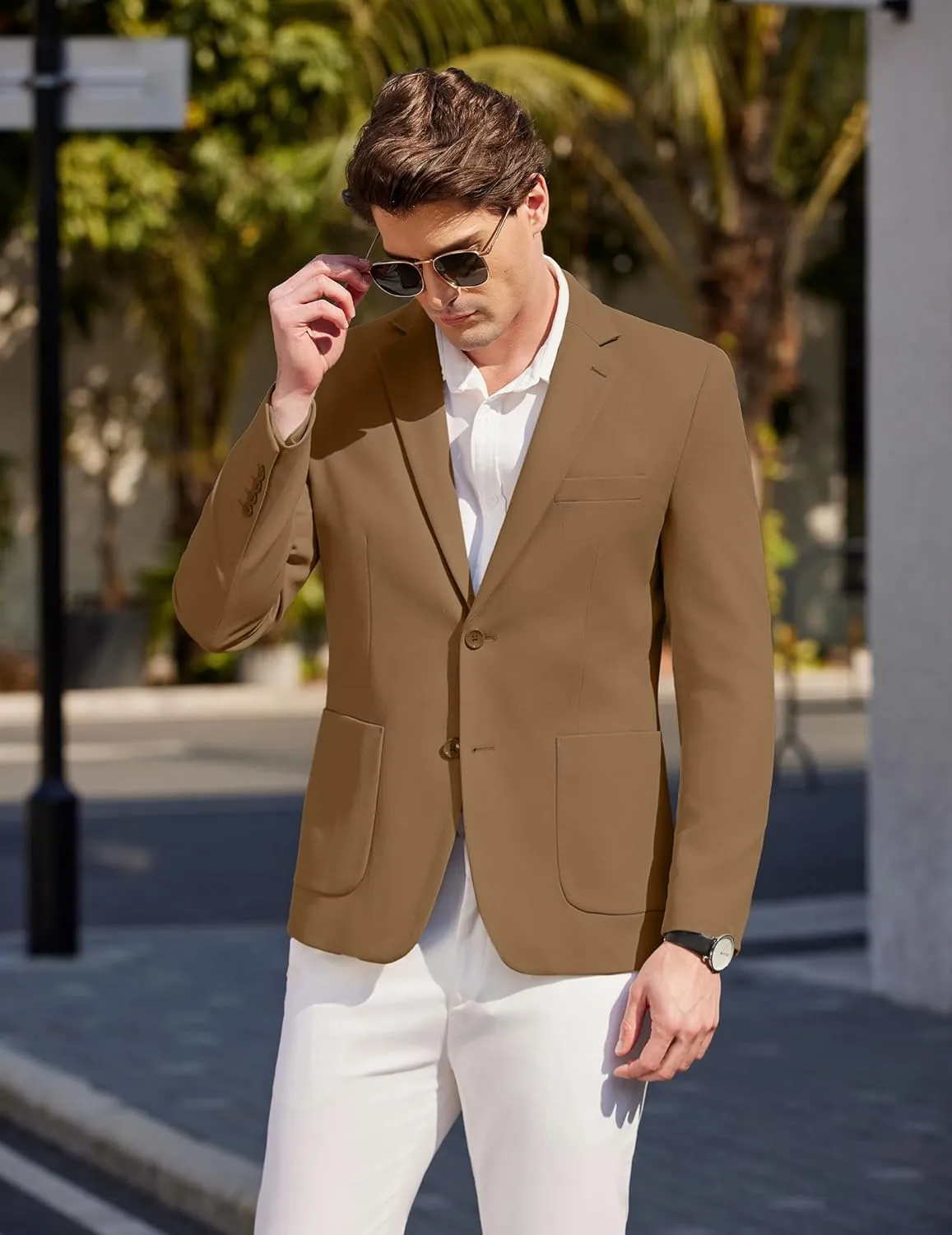 COOFANDY Mens Casual Blazer Sport Coat Two Buttons Lightweight Knit Suit Jackets