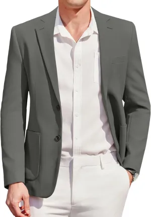 COOFANDY Mens Casual Blazer Sport Coat Two Buttons Lightweight Knit Suit Jackets