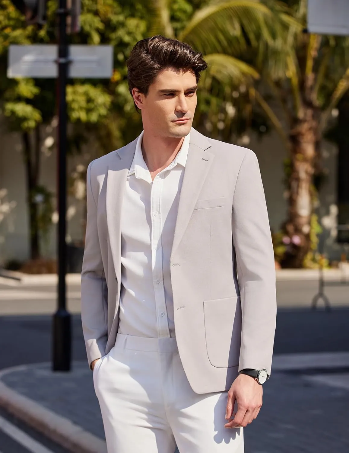COOFANDY Mens Casual Blazer Sport Coat Two Buttons Lightweight Knit Suit Jackets