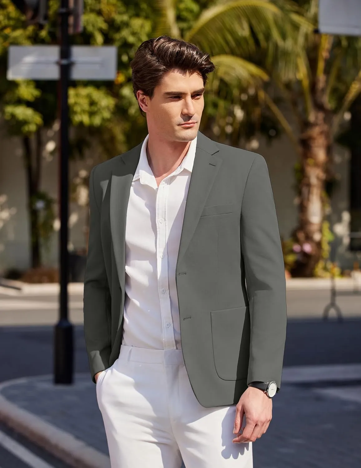 COOFANDY Mens Casual Blazer Sport Coat Two Buttons Lightweight Knit Suit Jackets