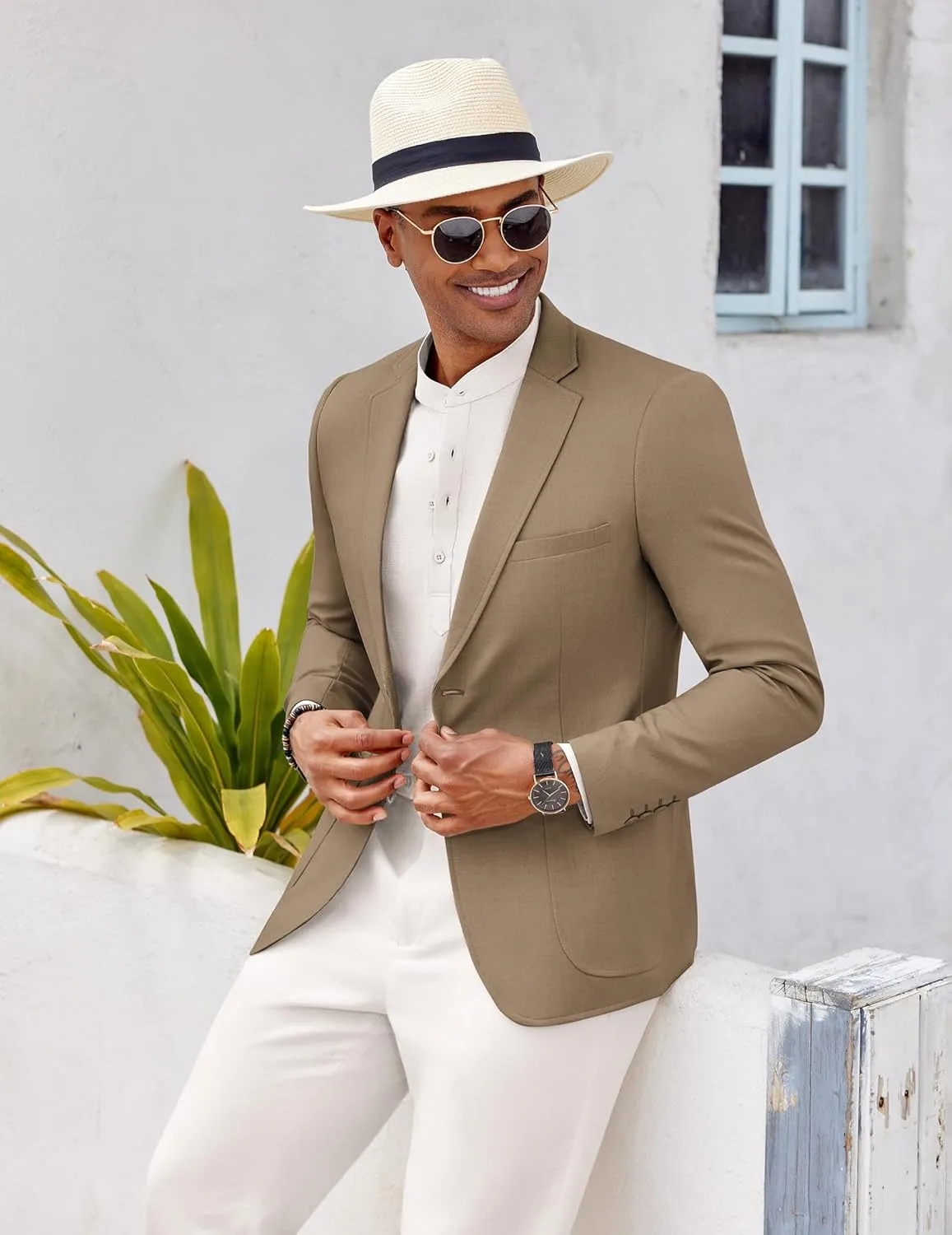 COOFANDY Mens Casual Blazer Two Button Sport Coat Lightweight Business Jackets with Pockets