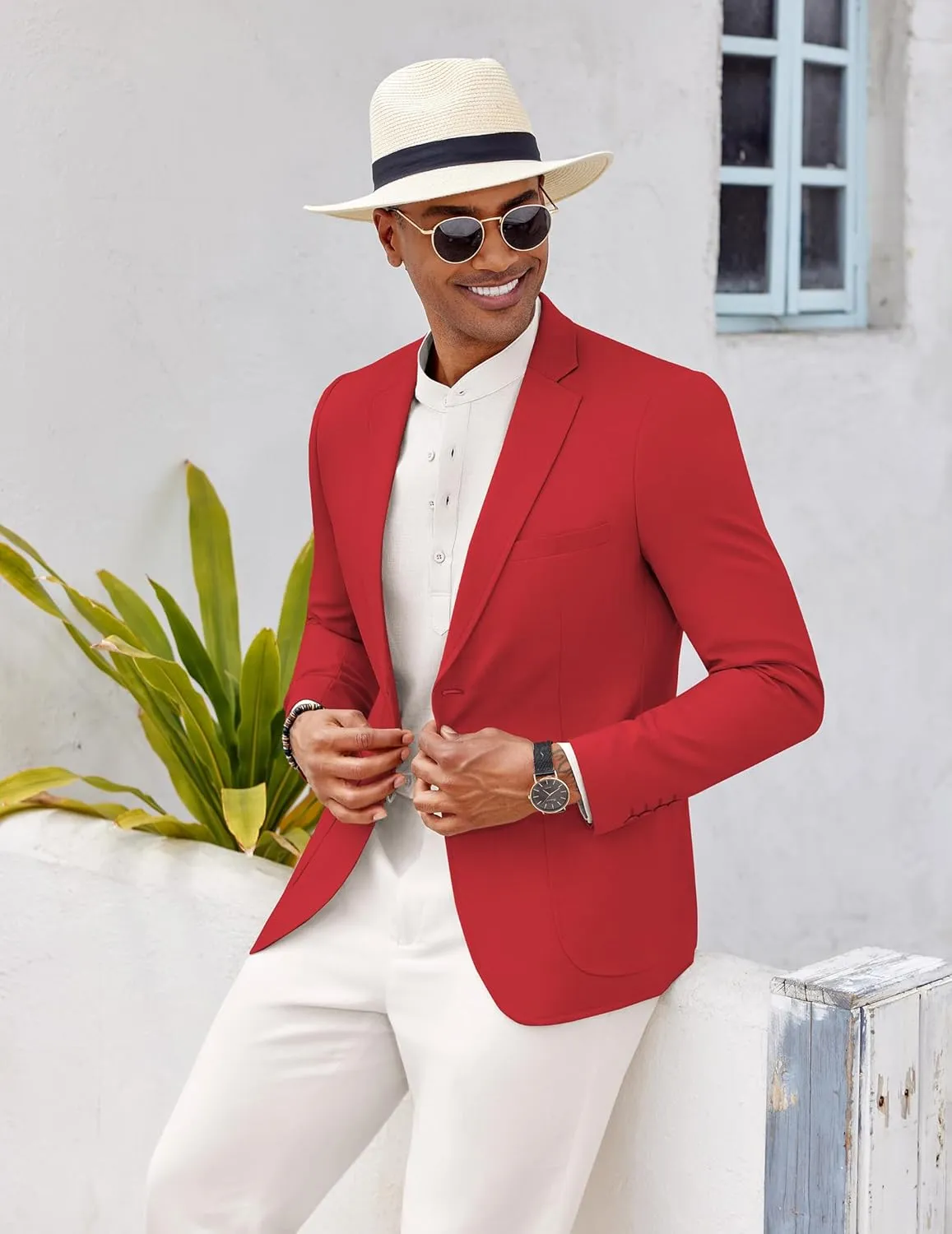 COOFANDY Mens Casual Blazer Two Button Sport Coat Lightweight Business Jackets with Pockets