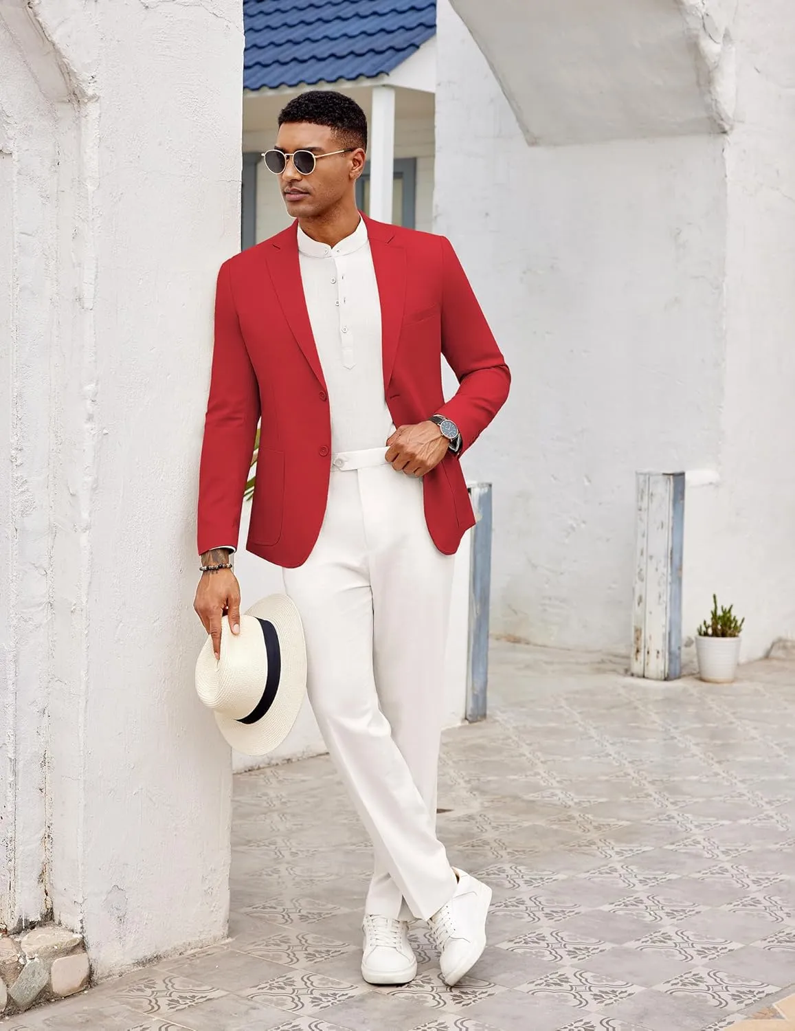 COOFANDY Mens Casual Blazer Two Button Sport Coat Lightweight Business Jackets with Pockets