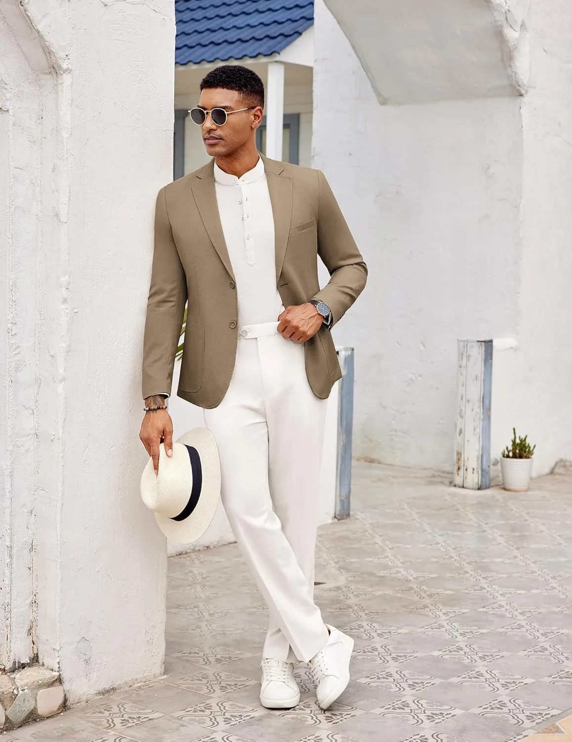 COOFANDY Mens Casual Blazer Two Button Sport Coat Lightweight Business Jackets with Pockets