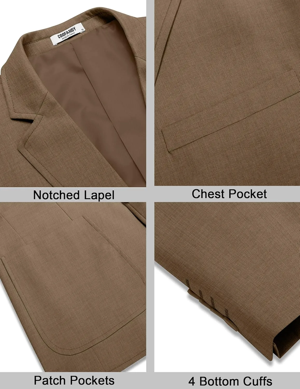 COOFANDY Mens Casual Blazer Two Button Sport Coat Lightweight Business Jackets with Pockets