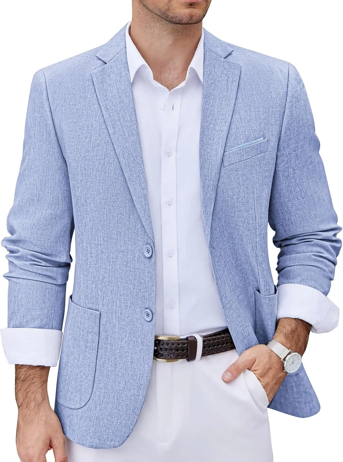 COOFANDY Men's Casual Blazer Two Button Sport Coats Lightweight Printed Lining Suit Jacket