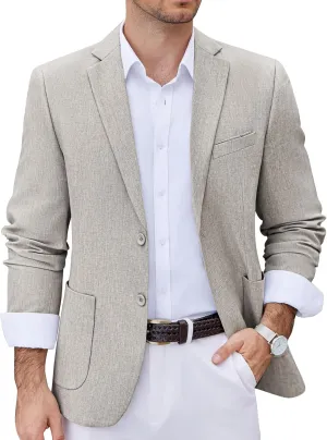 COOFANDY Men's Casual Blazer Two Button Sport Coats Lightweight Printed Lining Suit Jacket