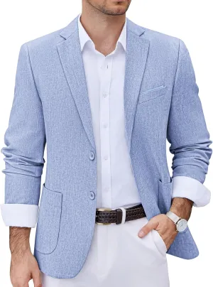 COOFANDY Men's Casual Blazer Two Button Sport Coats Lightweight Printed Lining Suit Jacket
