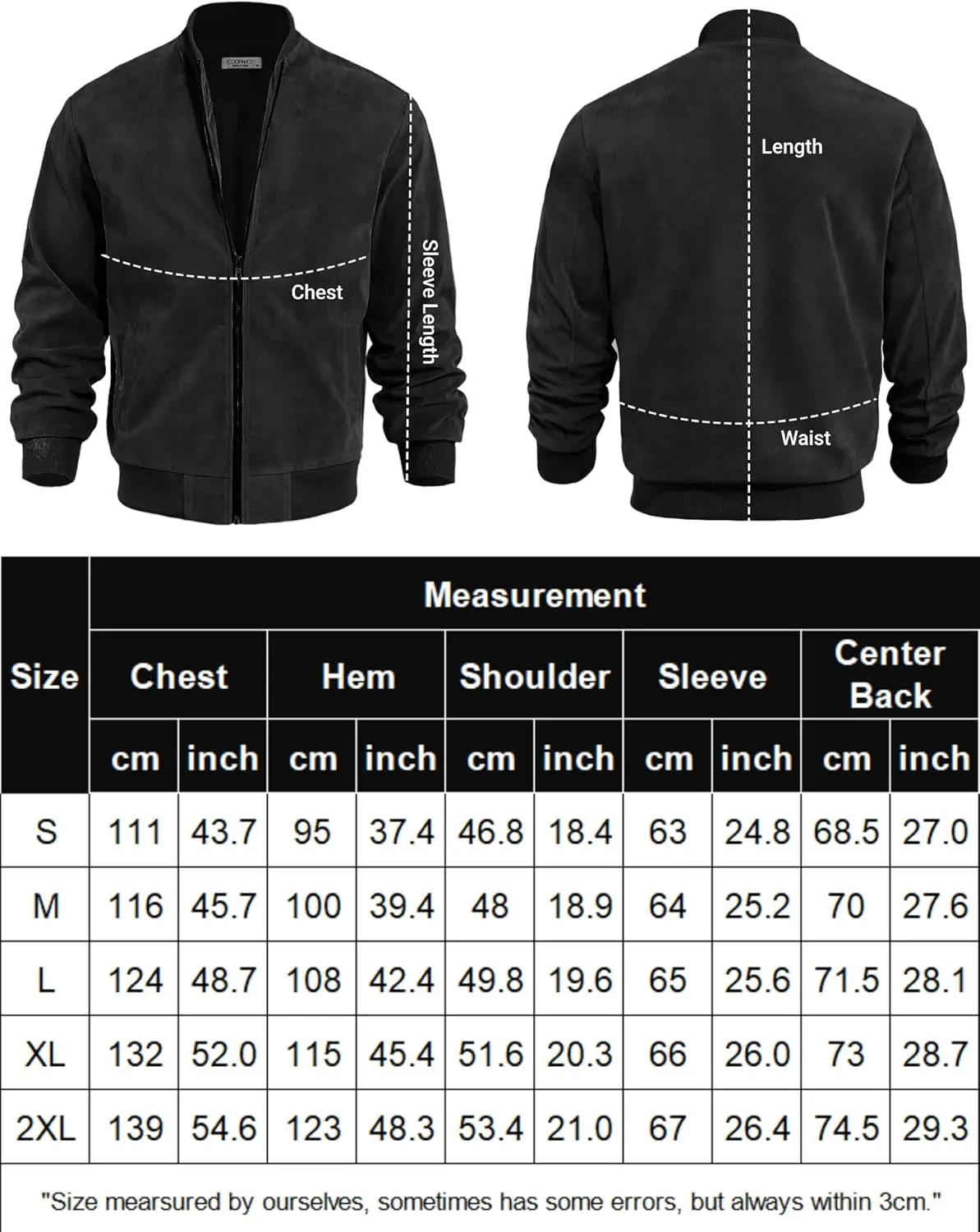 COOFANDY Men's Casual Varsity Jacket Vintage Lightweight Suede Bomber Jackets