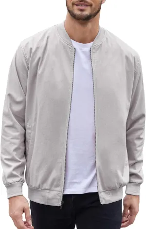 COOFANDY Men's Cotton Bomber Jacket Lightweight Flight Jackets Casual Softshell Varisty Jacket