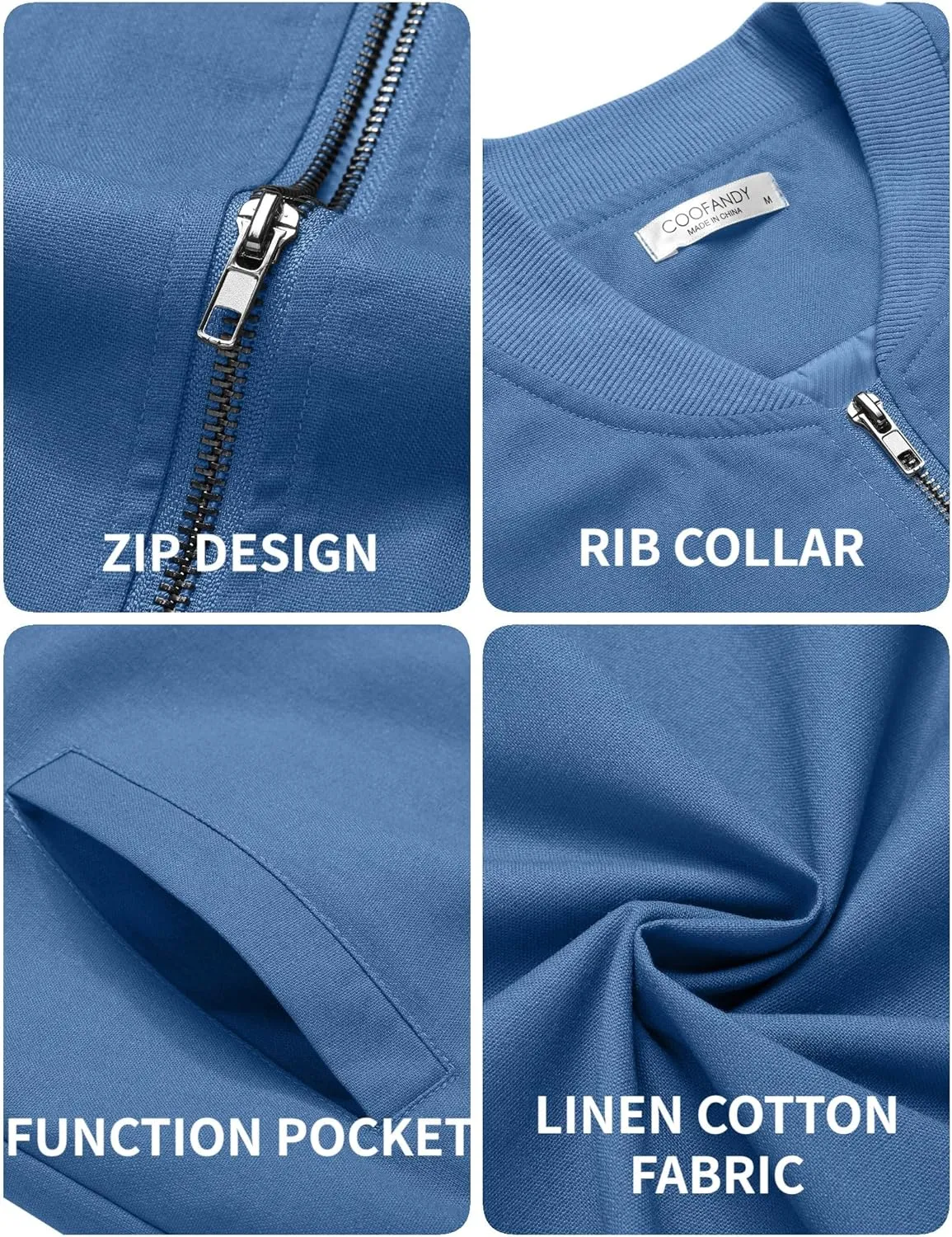 COOFANDY Men's Cotton Bomber Jacket Lightweight Flight Jackets Casual Softshell Varisty Jacket