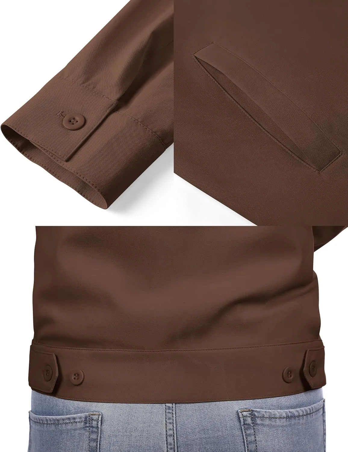 COOFANDY Men's Lightweight Zip Up Jacket Eisenhower Work Office Jackets Casual Golf Outwear