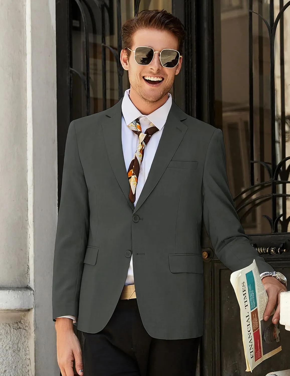 COOFANDY Mens Linen Casual Blazer Slim Fit Sport Coat Two Button Summer Suit Jacket Lightweight Business Sport Jacket