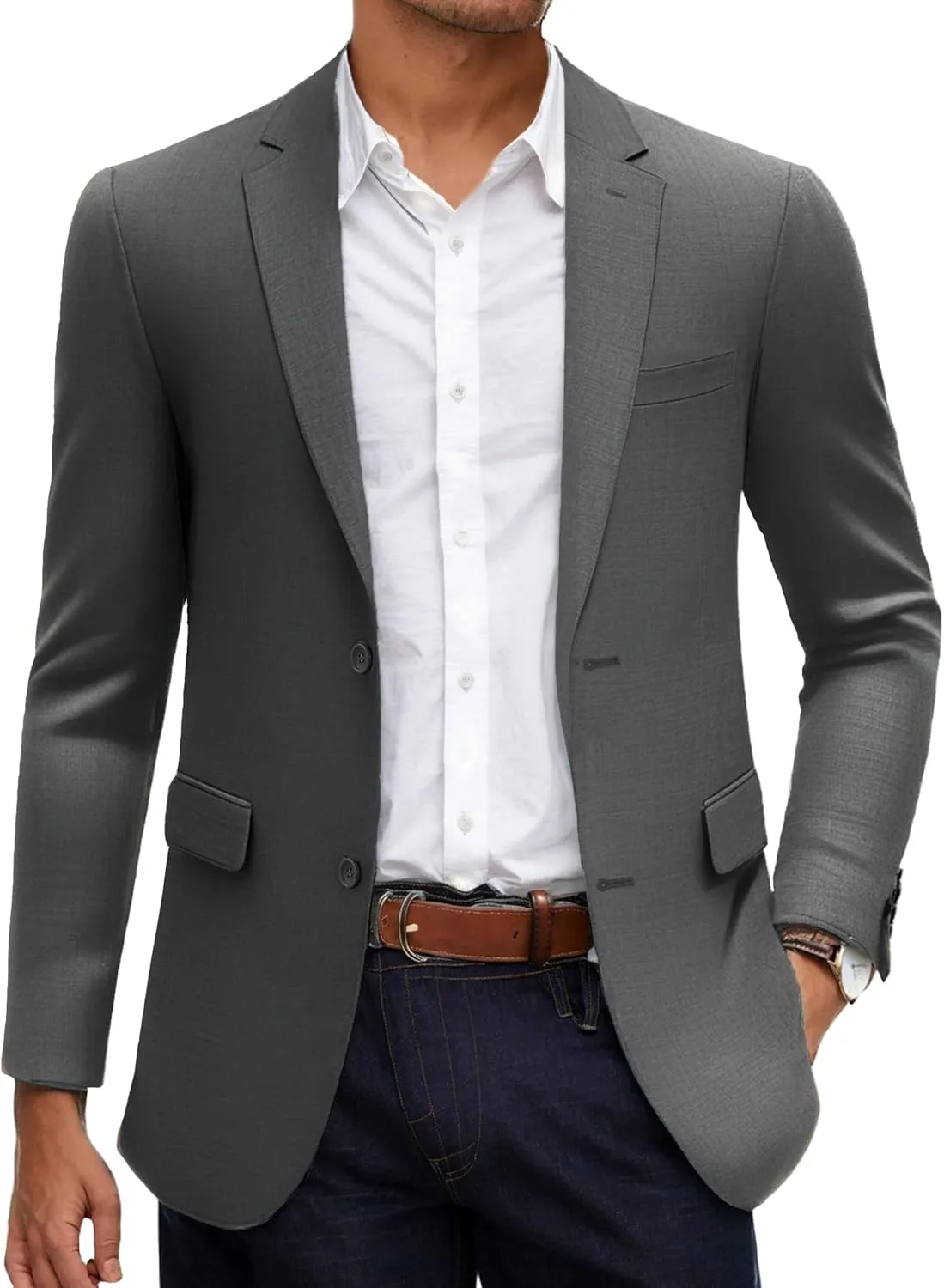 COOFANDY Mens Linen Casual Blazer Slim Fit Sport Coat Two Button Summer Suit Jacket Lightweight Business Sport Jacket
