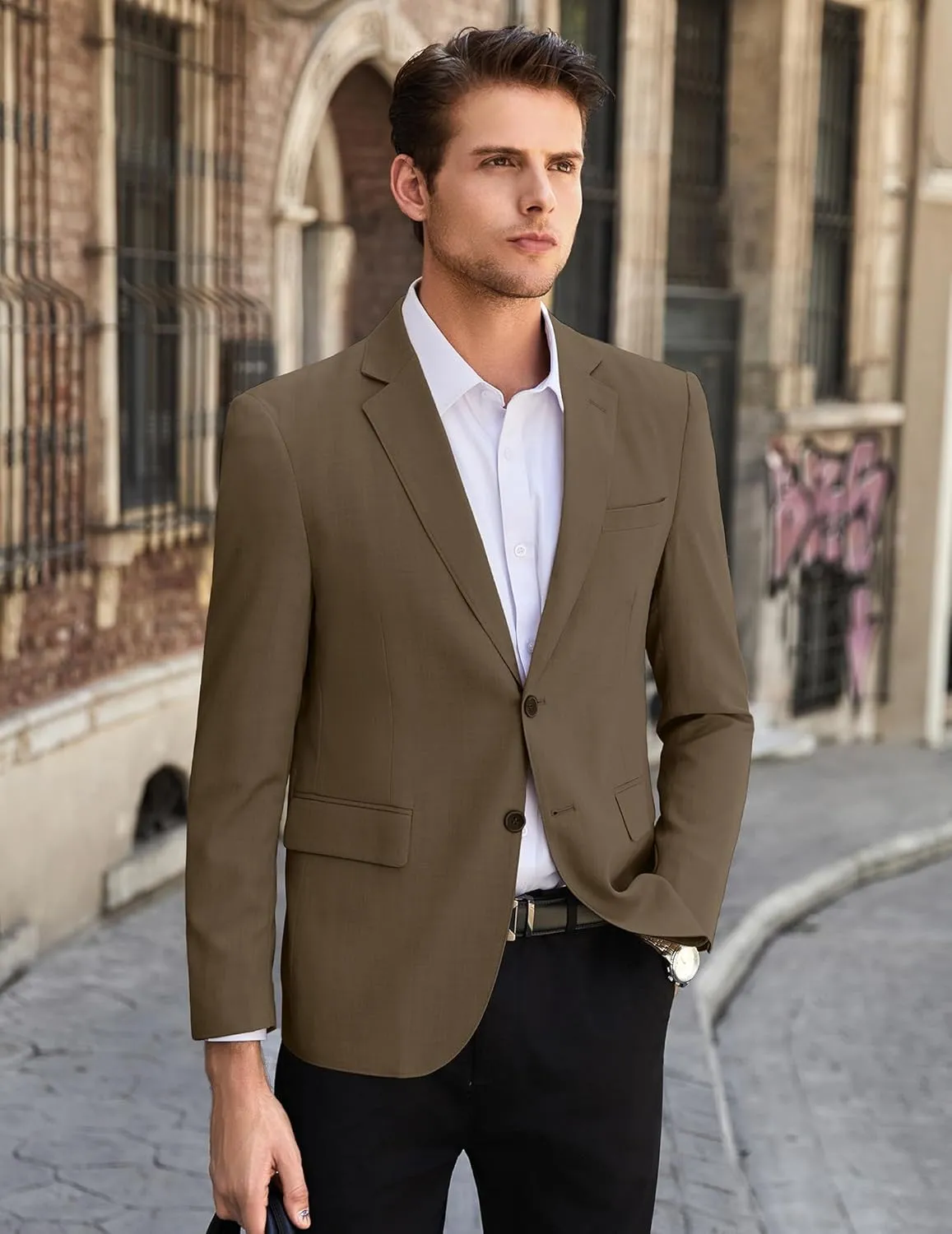 COOFANDY Mens Linen Casual Blazer Slim Fit Sport Coat Two Button Summer Suit Jacket Lightweight Business Sport Jacket