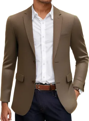 COOFANDY Mens Linen Casual Blazer Slim Fit Sport Coat Two Button Summer Suit Jacket Lightweight Business Sport Jacket