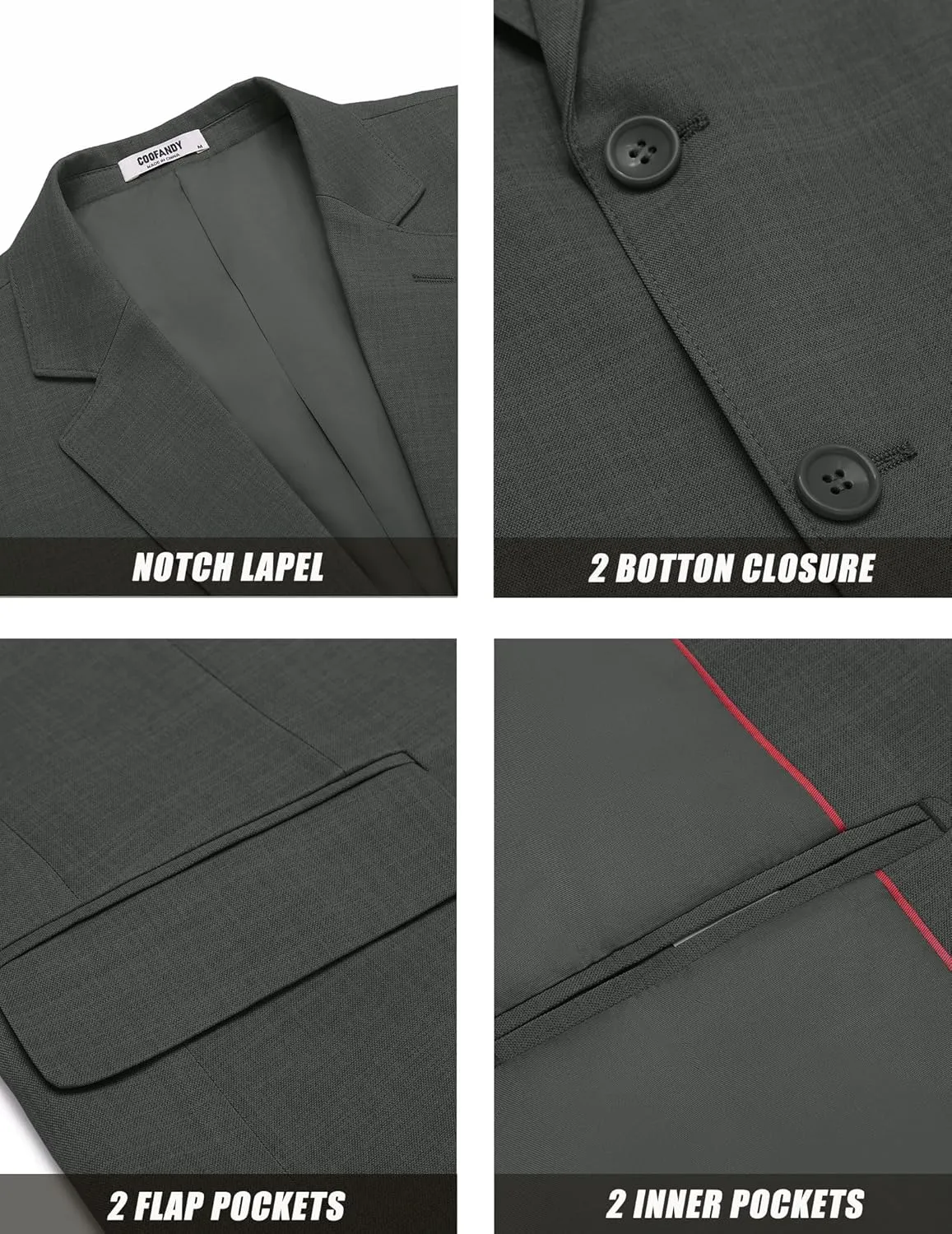 COOFANDY Mens Linen Casual Blazer Slim Fit Sport Coat Two Button Summer Suit Jacket Lightweight Business Sport Jacket