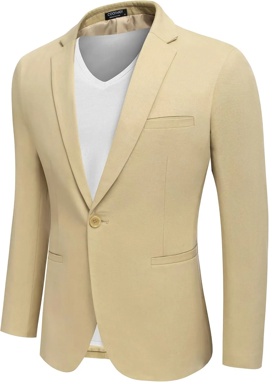 COOFANDY Men's Sports Coat Casual Blazer Slim Fit One Button Cotton Suit Jacket Formal Dress Wear