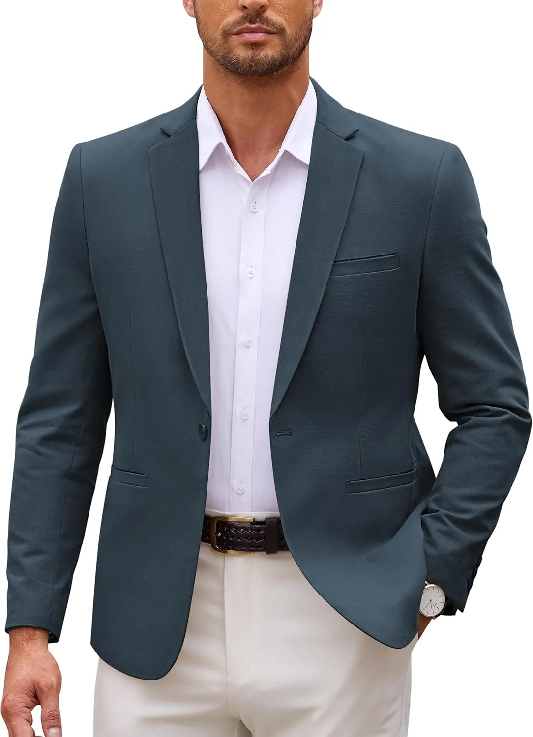 COOFANDY Men's Sports Coat Casual Blazer Slim Fit One Button Cotton Suit Jacket Formal Dress Wear