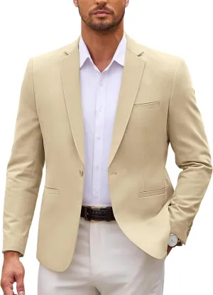 COOFANDY Men's Sports Coat Casual Blazer Slim Fit One Button Cotton Suit Jacket Formal Dress Wear