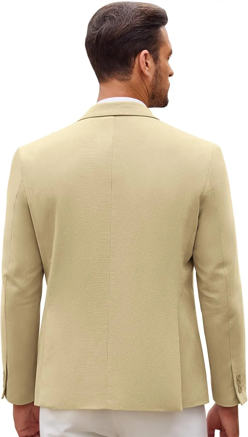 COOFANDY Men's Sports Coat Casual Blazer Slim Fit One Button Cotton Suit Jacket Formal Dress Wear