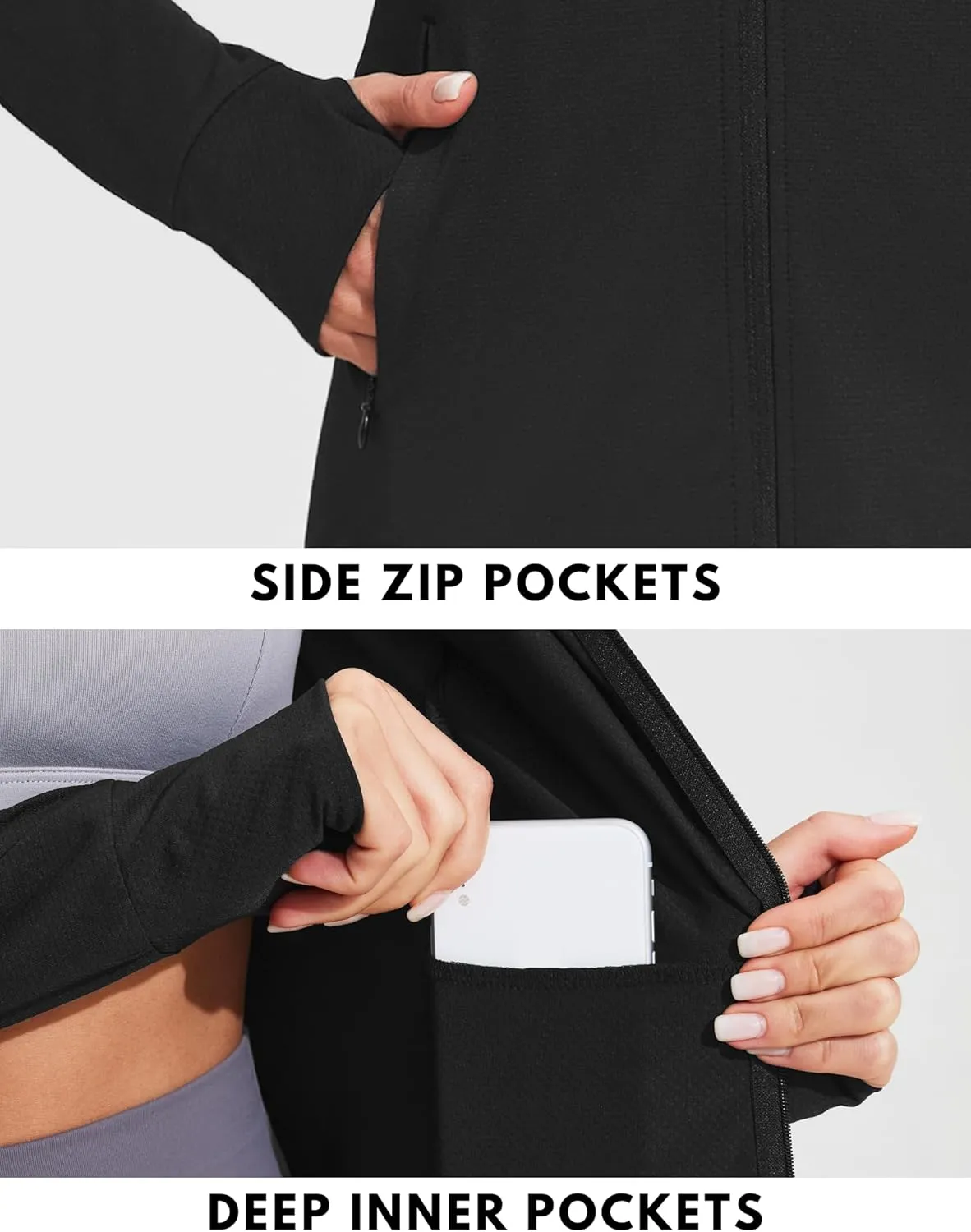 COOrun Women's UPF 50  Jackets Sun Protection Golf Athletic Jackets Lightweight Full Zip Long Sleeve Shirts with Pockets