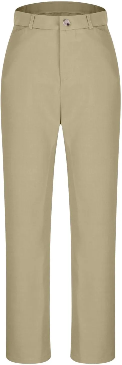 Cotton Linen High Waist Wide Leg Work Pants Slacks for Women Casual Grey Trousers with Pockets Comfortable Relaxed Fit