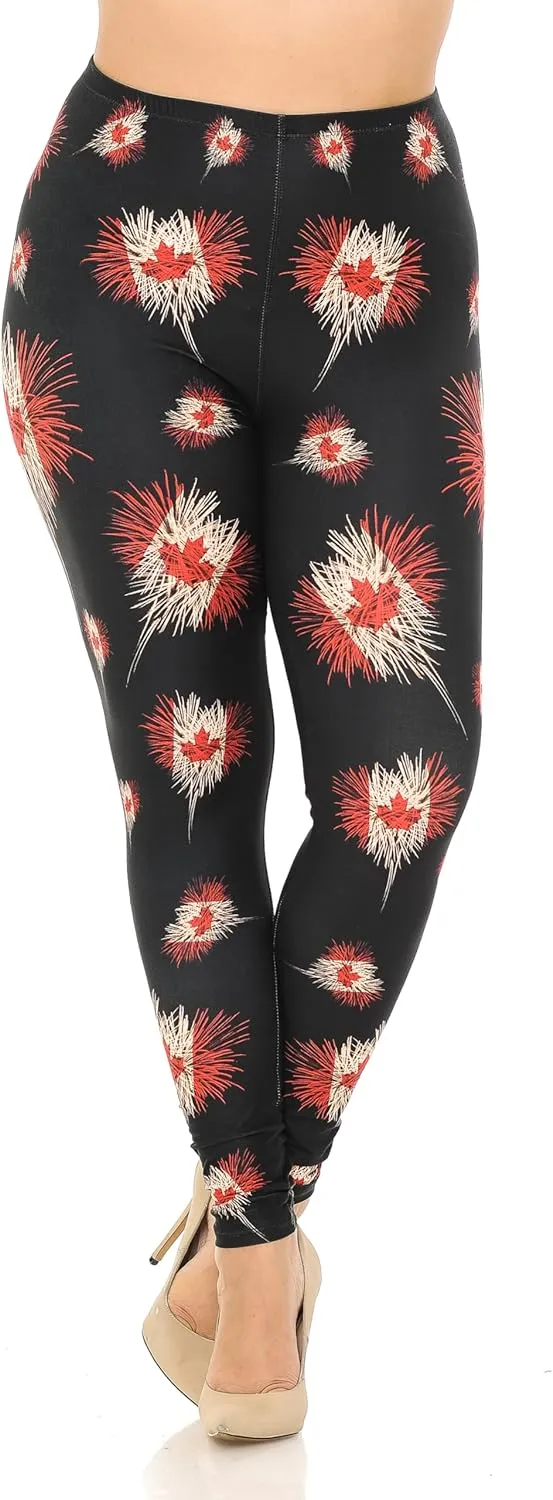 Creamy Soft Premium Women's Leggings Plus Size, High Rise, Stretchy & Breathable, Comfortable Fit - by USA Fashion