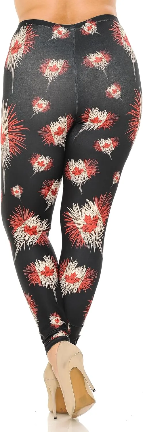 Creamy Soft Premium Women's Leggings Plus Size, High Rise, Stretchy & Breathable, Comfortable Fit - by USA Fashion