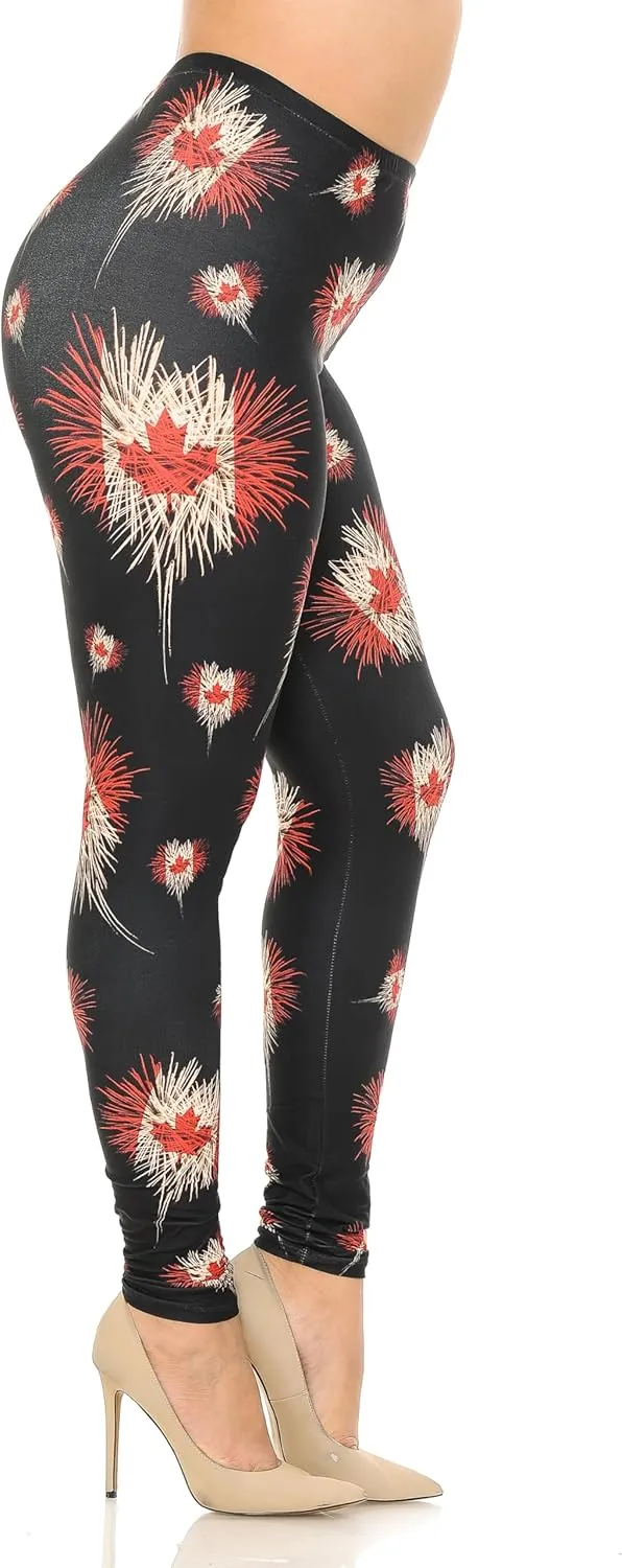 Creamy Soft Premium Women's Leggings Plus Size, High Rise, Stretchy & Breathable, Comfortable Fit - by USA Fashion