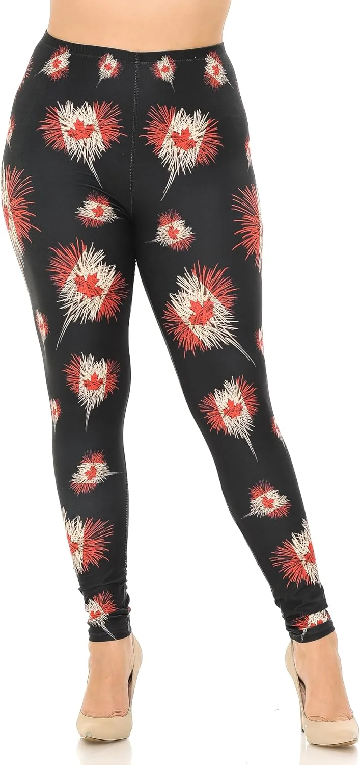 Creamy Soft Premium Women's Leggings Plus Size, High Rise, Stretchy & Breathable, Comfortable Fit - by USA Fashion