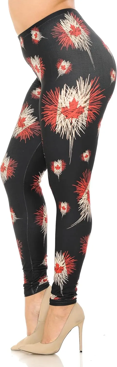 Creamy Soft Premium Women's Leggings Plus Size, High Rise, Stretchy & Breathable, Comfortable Fit - by USA Fashion