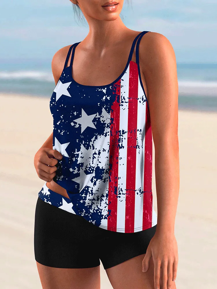Creative Print Tankini Suit  Comfort and Style Combined