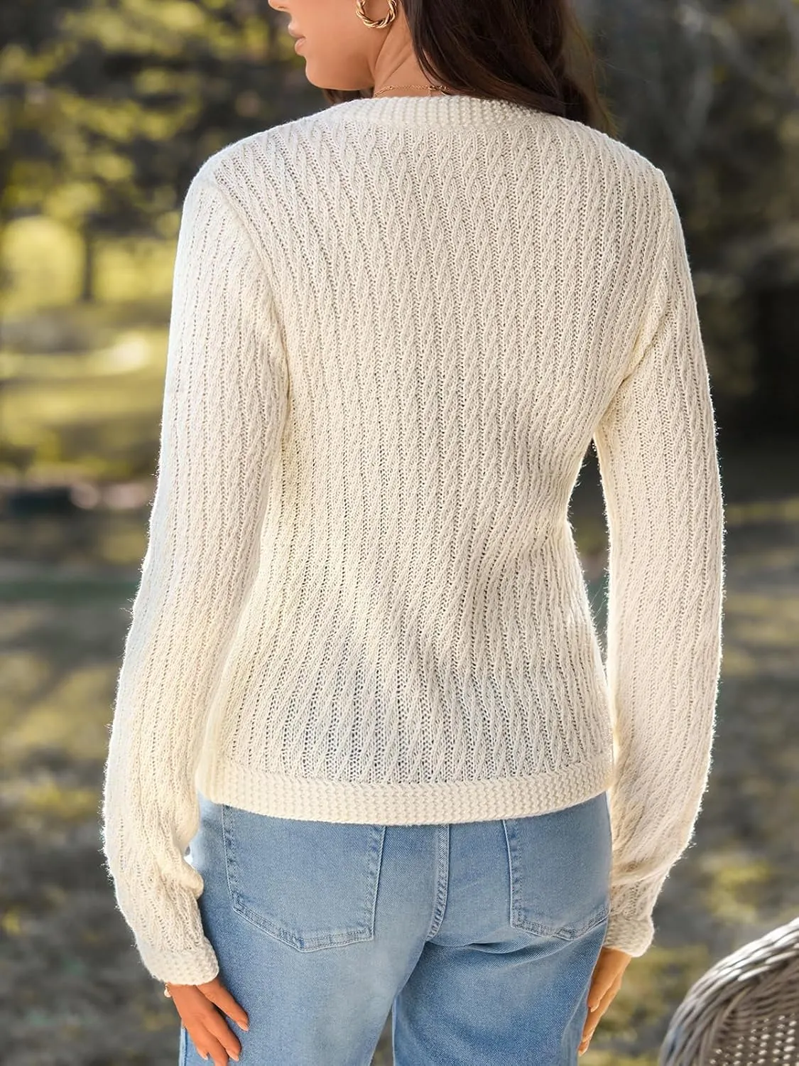 CUPSHE Women's Open Front Cardigan Sweaters Long Sleeve 2024 Fall Knit Short Cardigan Outwear