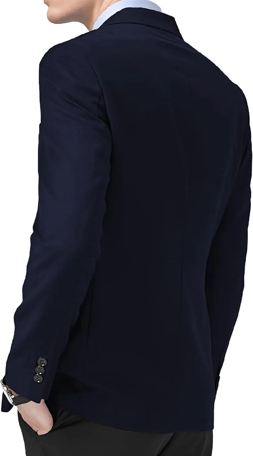 DAVID.ANN Men's Casual Blazer Two Button Lightweight Slim Fit Sport Jacket