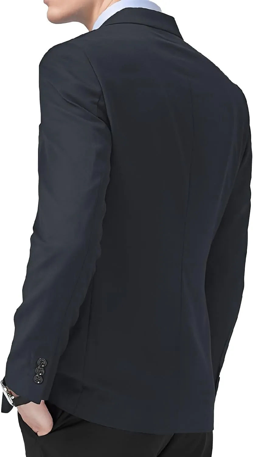 DAVID.ANN Men's Casual Blazer Two Button Lightweight Slim Fit Sport Jacket