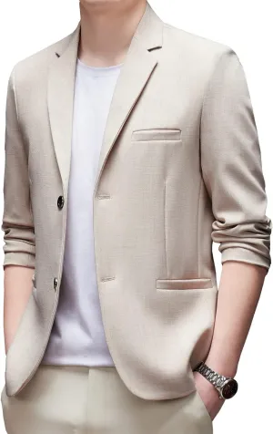 DAVID.ANN Men's Casual Blazer Two Button Lightweight Slim Fit Sport Jacket