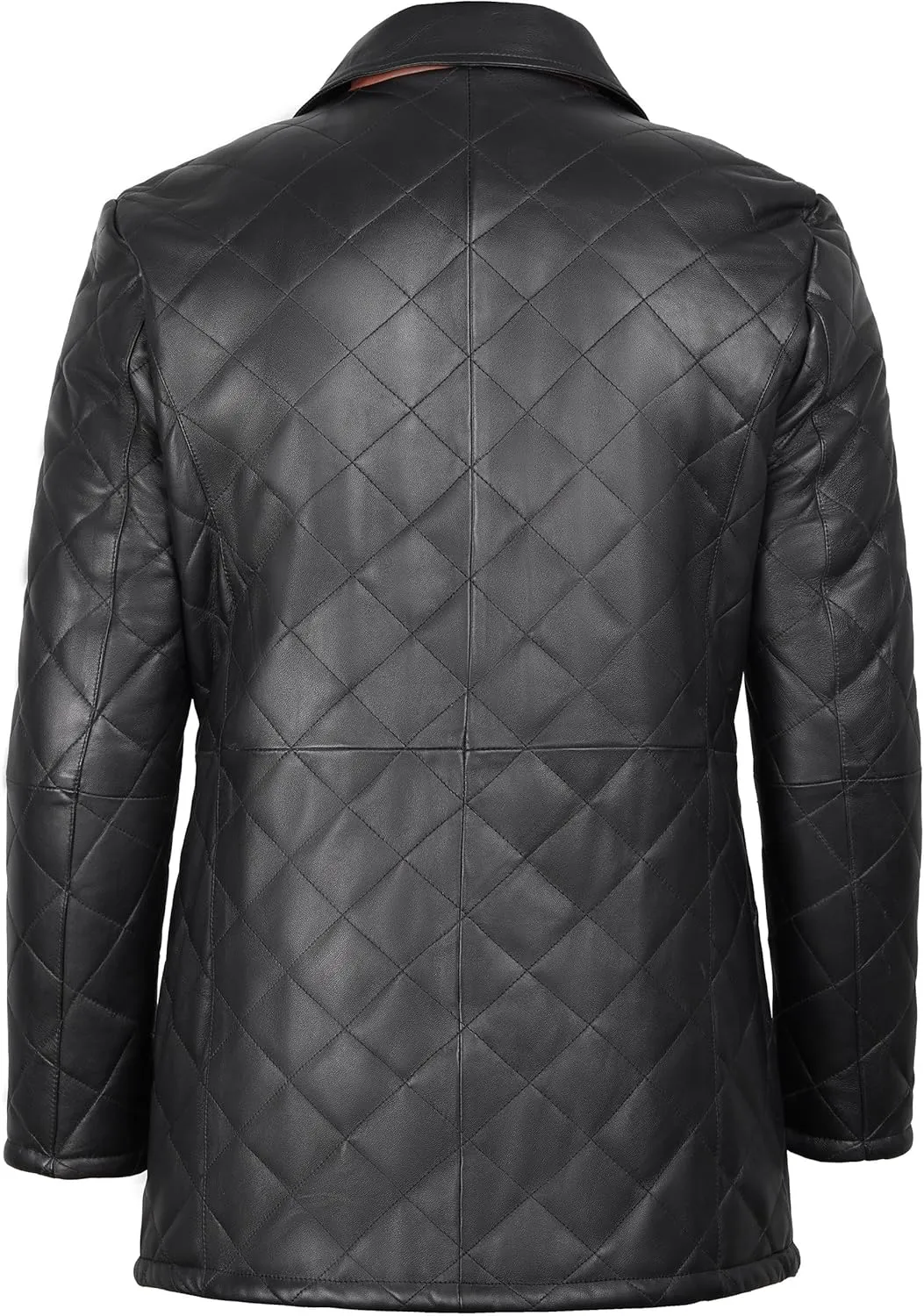 Decrum Leather Coats for Men Real Lambskin Casual Car coat Style Leather Jacket Men