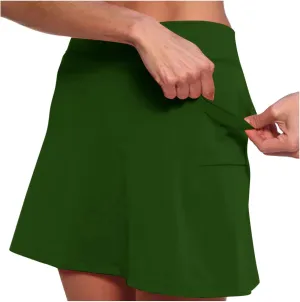 Denim Skort a Line Women Stretchy Waist High Waisted Linen Golf Skorts for Women Comfortable Breathable Skort Skirts for Women Trendy Summer with Pockets Athletic