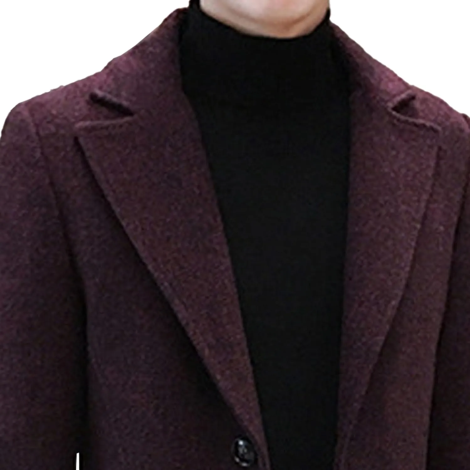 DGHM-JLMY Men's Trench Coat Single Breasted Mid Long Jackets Winter Thicken Pea Coat Notch Lapel Casual Overcoat