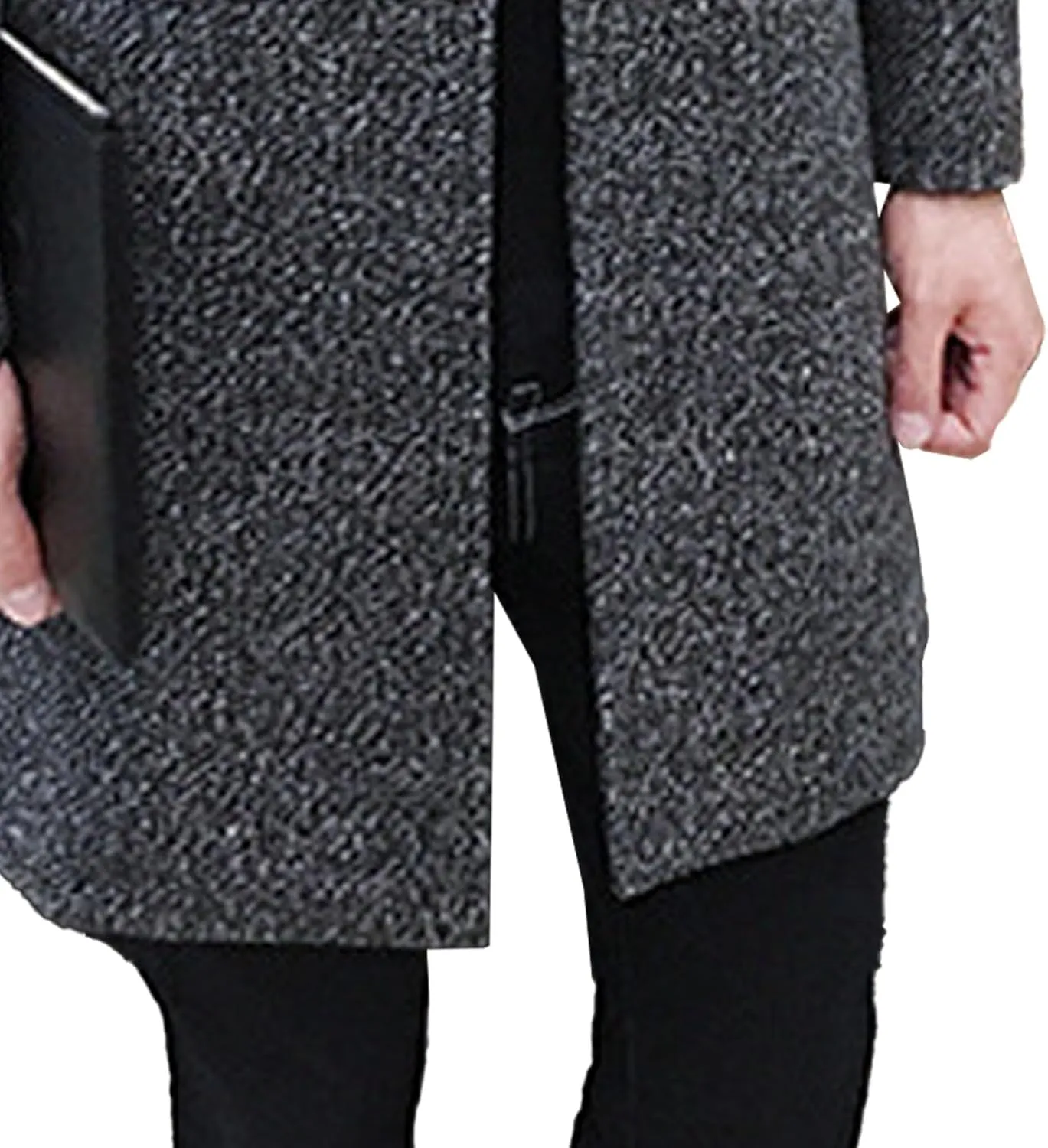 DGHM-JLMY Men's Trench Coat Single Breasted Mid Long Jackets Winter Thicken Pea Coat Notch Lapel Casual Overcoat